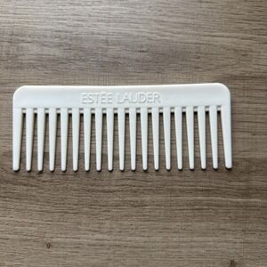Estee Lauder Hair Comb NEW Plastic Wide Tooth Ivory Cream 6 1/4 x 2 1/2
